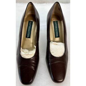 Naturalizer heels size 8 1/2 M Brown Leather Dress Casual Career Pumps  Shoes